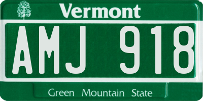 VT license plate AMJ918