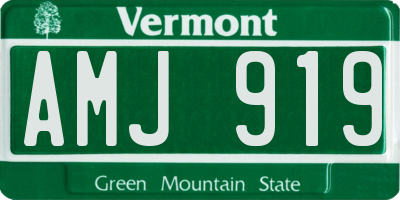 VT license plate AMJ919