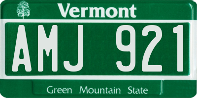 VT license plate AMJ921