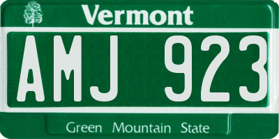 VT license plate AMJ923