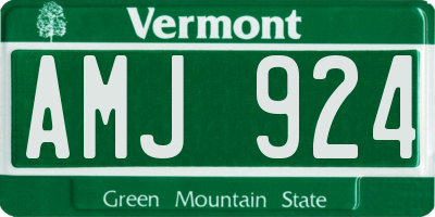 VT license plate AMJ924