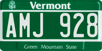VT license plate AMJ928