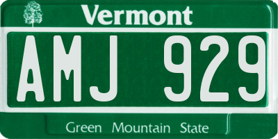 VT license plate AMJ929