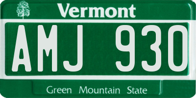 VT license plate AMJ930
