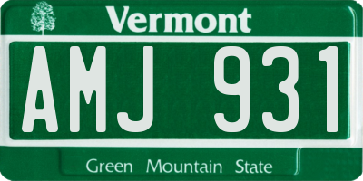 VT license plate AMJ931