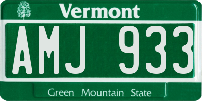 VT license plate AMJ933