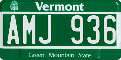 VT license plate AMJ936