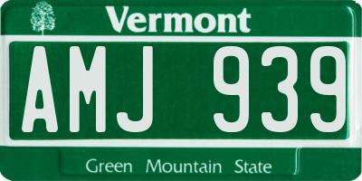 VT license plate AMJ939
