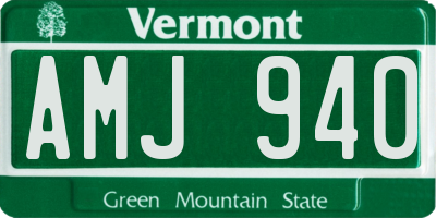 VT license plate AMJ940