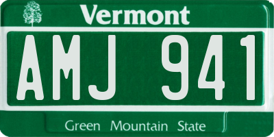 VT license plate AMJ941