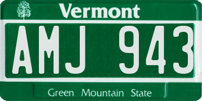 VT license plate AMJ943