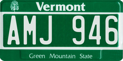 VT license plate AMJ946