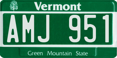 VT license plate AMJ951