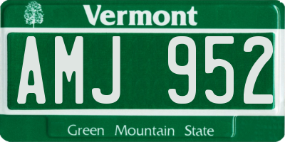 VT license plate AMJ952