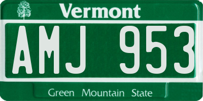 VT license plate AMJ953