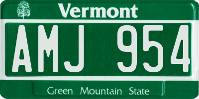 VT license plate AMJ954