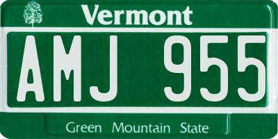 VT license plate AMJ955