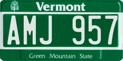VT license plate AMJ957