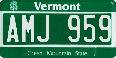 VT license plate AMJ959