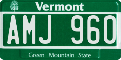VT license plate AMJ960