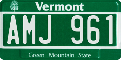 VT license plate AMJ961