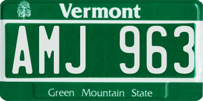 VT license plate AMJ963