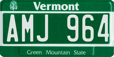 VT license plate AMJ964