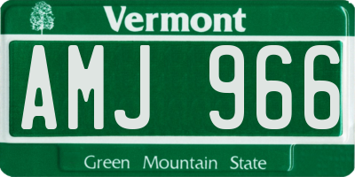 VT license plate AMJ966