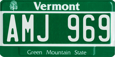 VT license plate AMJ969