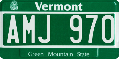 VT license plate AMJ970
