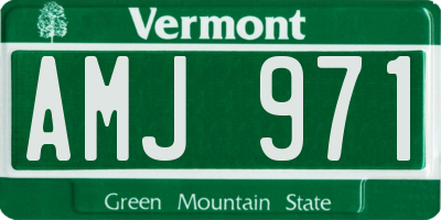 VT license plate AMJ971