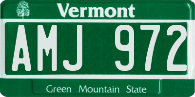VT license plate AMJ972