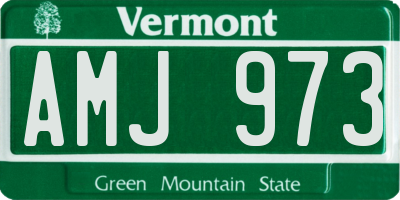 VT license plate AMJ973