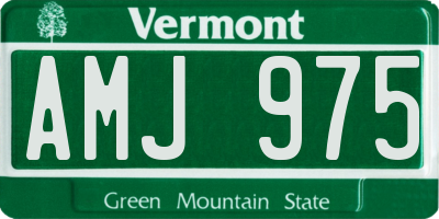 VT license plate AMJ975