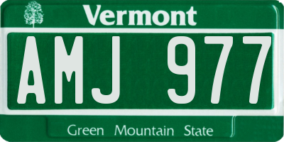 VT license plate AMJ977