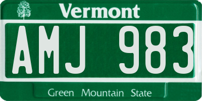VT license plate AMJ983