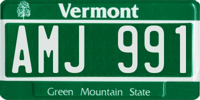 VT license plate AMJ991