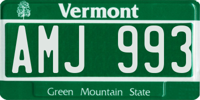 VT license plate AMJ993