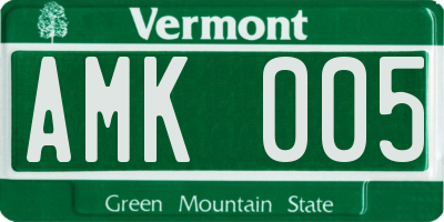 VT license plate AMK005
