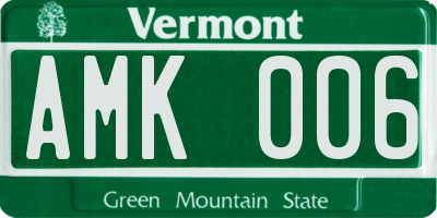 VT license plate AMK006
