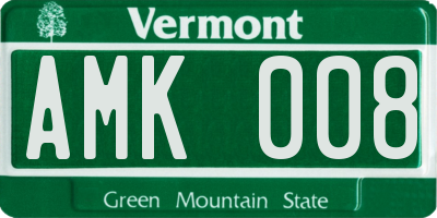 VT license plate AMK008