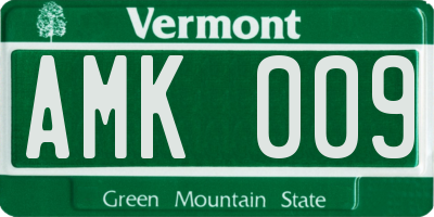 VT license plate AMK009