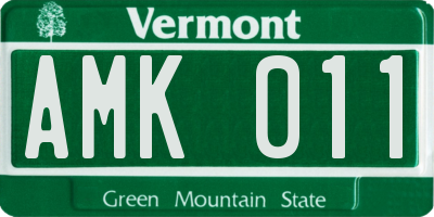 VT license plate AMK011