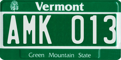 VT license plate AMK013