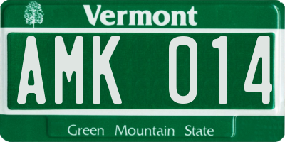 VT license plate AMK014