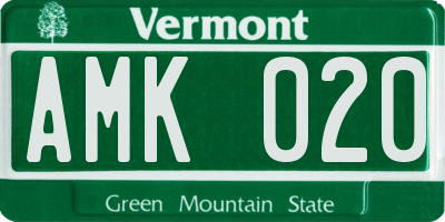 VT license plate AMK020