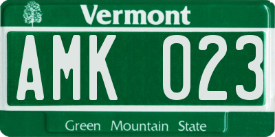 VT license plate AMK023
