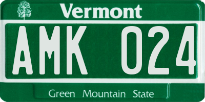 VT license plate AMK024