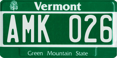 VT license plate AMK026