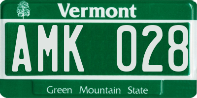 VT license plate AMK028